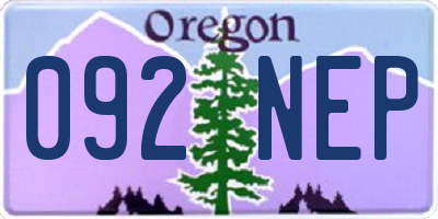 OR license plate 092NEP