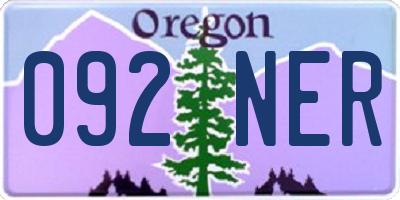 OR license plate 092NER