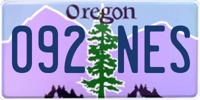 OR license plate 092NES