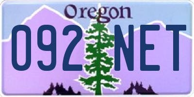 OR license plate 092NET