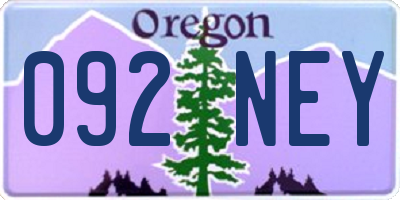 OR license plate 092NEY