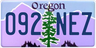 OR license plate 092NEZ
