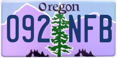 OR license plate 092NFB