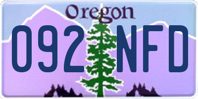OR license plate 092NFD