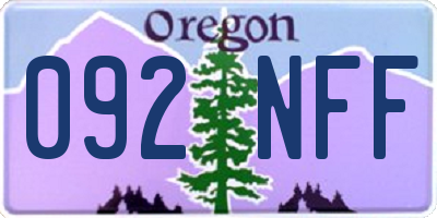 OR license plate 092NFF