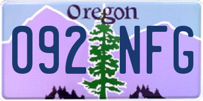 OR license plate 092NFG