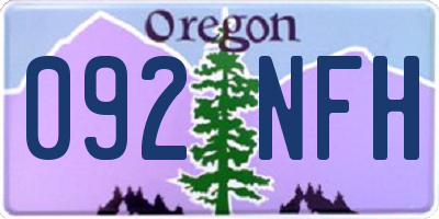 OR license plate 092NFH