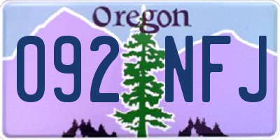 OR license plate 092NFJ