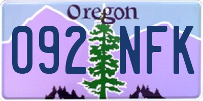 OR license plate 092NFK