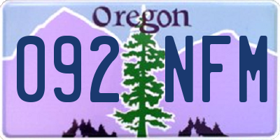 OR license plate 092NFM