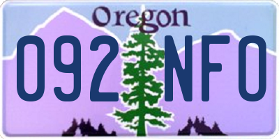 OR license plate 092NFO
