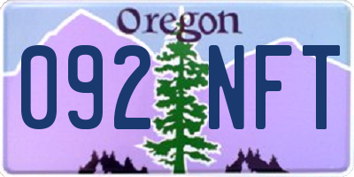 OR license plate 092NFT
