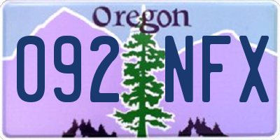 OR license plate 092NFX