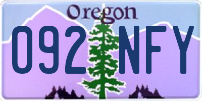 OR license plate 092NFY