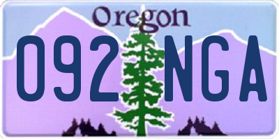 OR license plate 092NGA