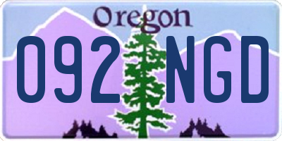 OR license plate 092NGD