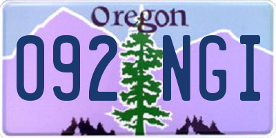 OR license plate 092NGI