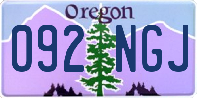 OR license plate 092NGJ
