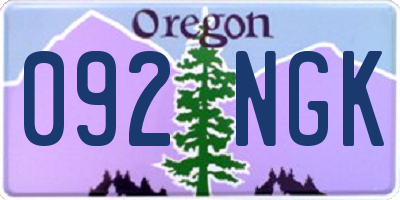 OR license plate 092NGK