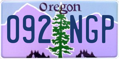 OR license plate 092NGP