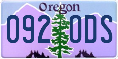 OR license plate 092ODS