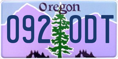 OR license plate 092ODT