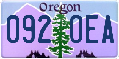 OR license plate 092OEA