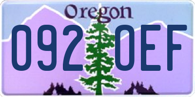 OR license plate 092OEF