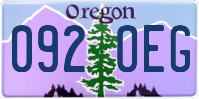 OR license plate 092OEG