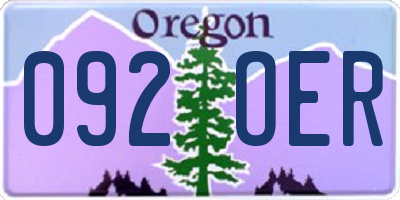 OR license plate 092OER