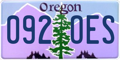 OR license plate 092OES