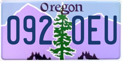 OR license plate 092OEU