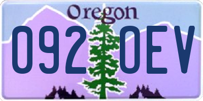 OR license plate 092OEV