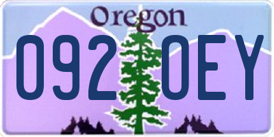 OR license plate 092OEY