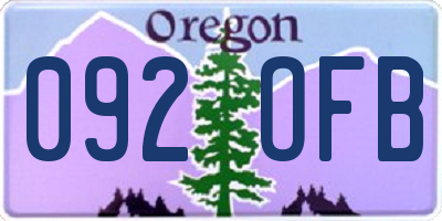 OR license plate 092OFB