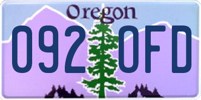 OR license plate 092OFD