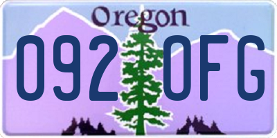 OR license plate 092OFG
