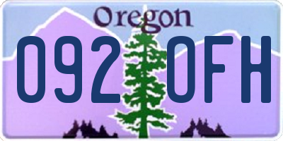 OR license plate 092OFH