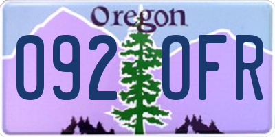 OR license plate 092OFR