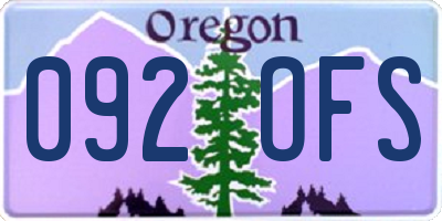 OR license plate 092OFS