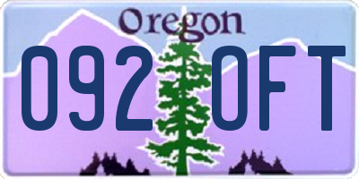 OR license plate 092OFT