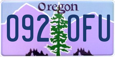 OR license plate 092OFU