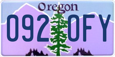 OR license plate 092OFY
