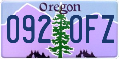 OR license plate 092OFZ