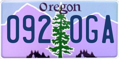 OR license plate 092OGA