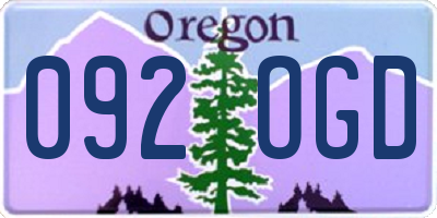 OR license plate 092OGD