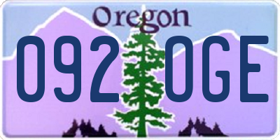 OR license plate 092OGE