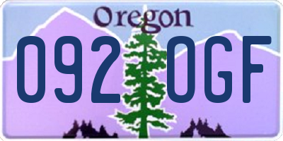 OR license plate 092OGF