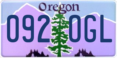OR license plate 092OGL