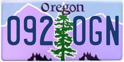 OR license plate 092OGN